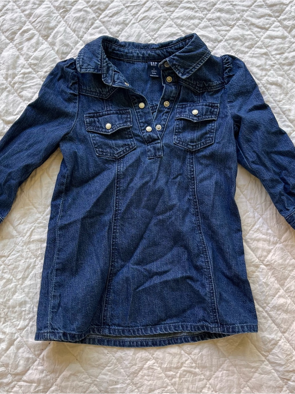 GAP Girls Navy Denim Tunic Jacket